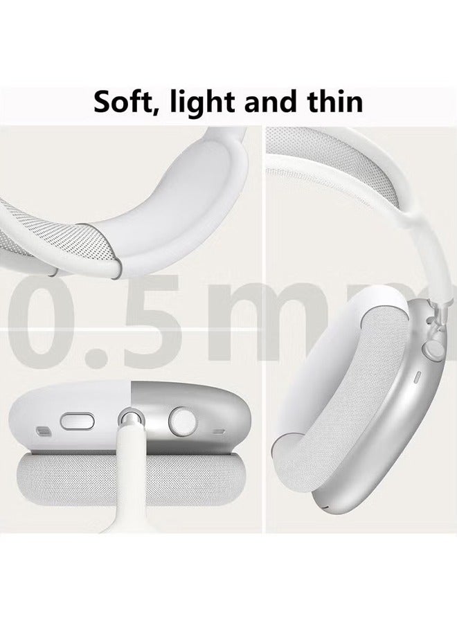 Silicone Case Cover for AirPods Max Headphones,Anti-Scratch Ear Pad Case Cover/Ear Cups Cover/Headband Cover for AirPods Max,Accessories Soft Silicone Skin Protector for Apple AirPods Max(White) - Image 5